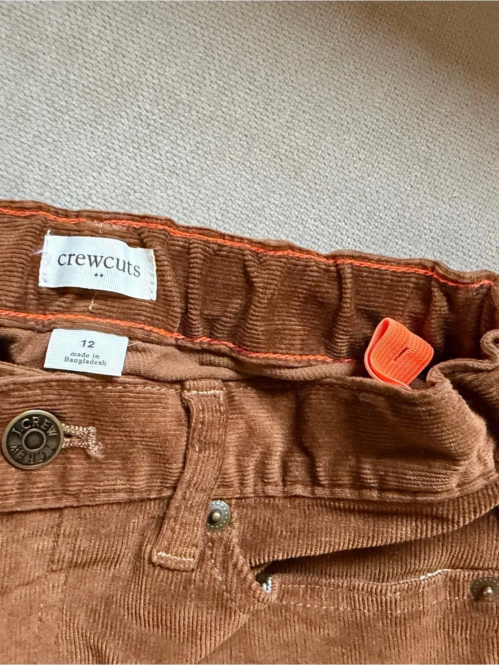 LIKE NEW Boys CREWCUTS Slim-Fitting Corduroy Pants in Duckwood — Size 12